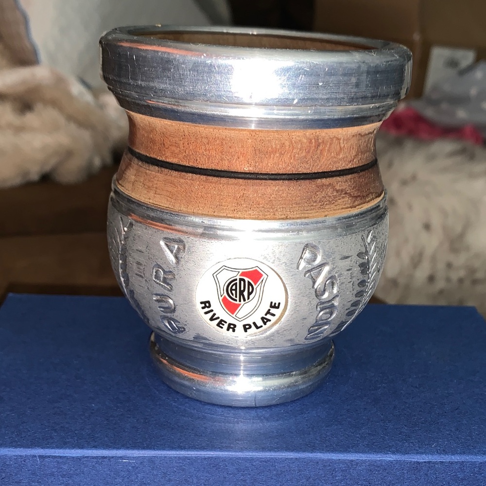 River Plate Logo Mate Gourd - Silver and Brown - Picture 1 of 4